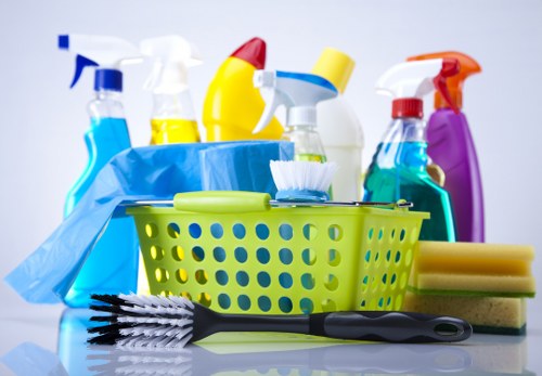 Professional office cleaners maintaining a modern W9 workplace