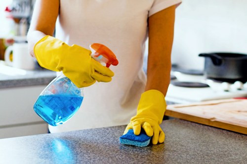 Professional carpet cleaning setup with caution and safety controls