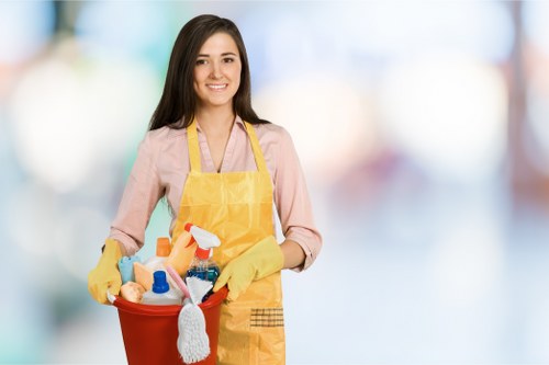 Clean and organized office interior serviced by W9 cleaners